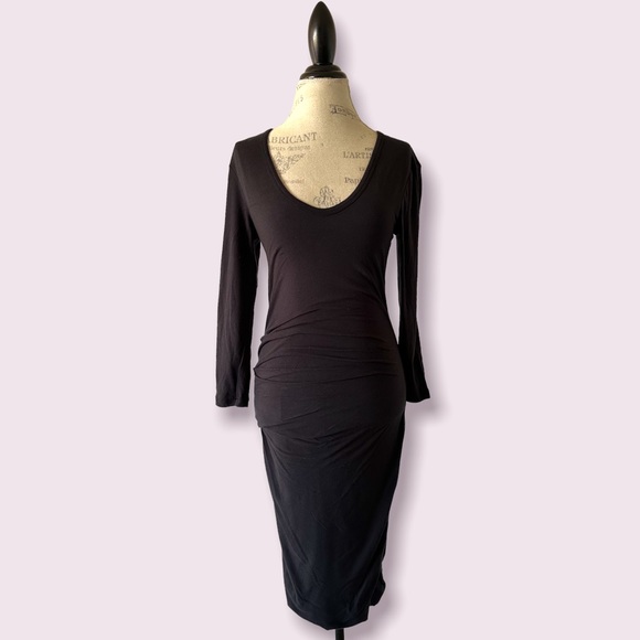 James Perse Dresses Nwt Black Standard James Perse Black Ruched